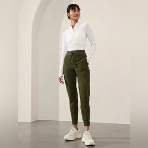 Athleta Headland Hybrid Trek Women’s Joggers Olive Green Track Pants Size:12